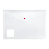 Папка-конверт на кнопке А4, 160 мкм, ErichKrause Glossy Clear, глянцевая, с цветной кнопкой, прозрачная, микс
