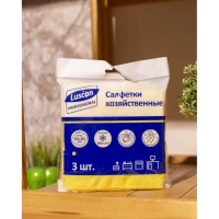 Салфетки хозяйственные Luscan Professional 300г/м2 30х30см 3шт/уп желтые
