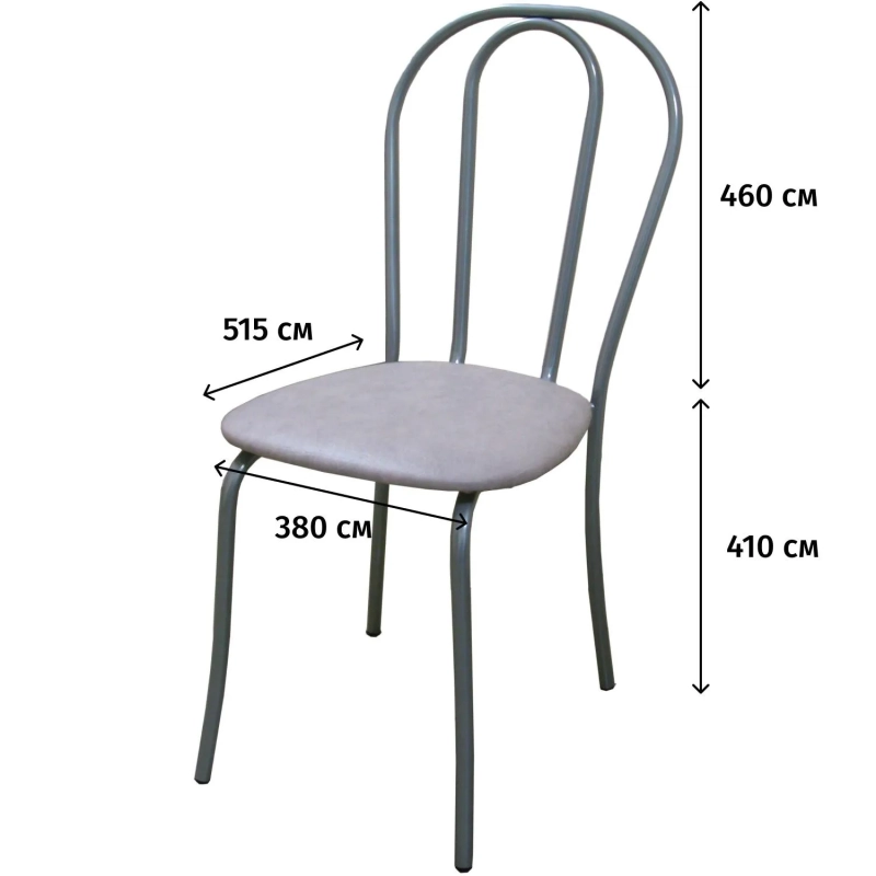 Стул для столовых UD_Вереск СМ7/6-05 карк сереб.металл, к/з серый К-03
