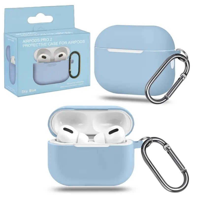 Чехол для AirPods Pro 2 с карабином №16 Sky Blue