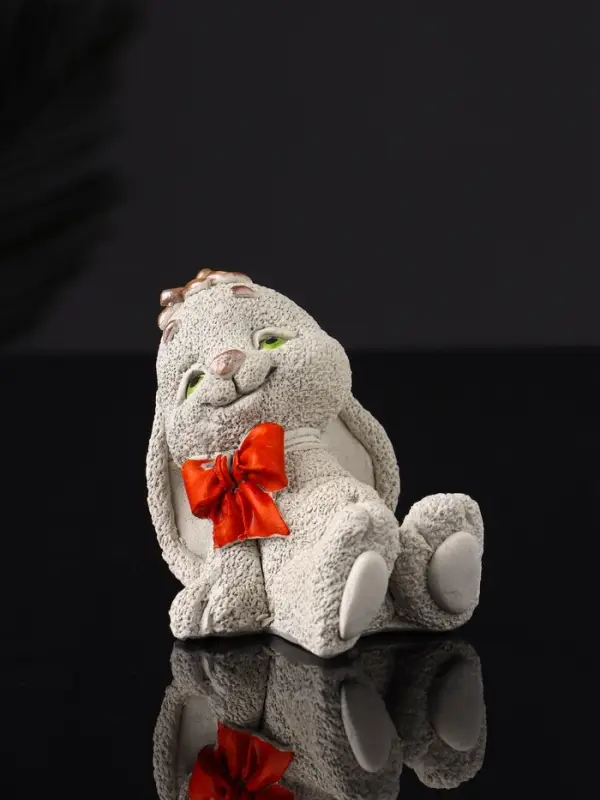 Фигура Фигура "Кролик с бантом" 7 см, серый