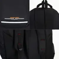 Рюкзак молодёжный, со светоотражающей полосой, 2 отдела, 4 кармана, 37&times;17&times;54 см, чёрный