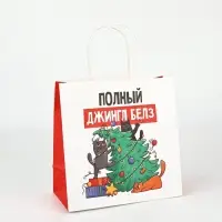Пакеты подарочные новогодние &laquo;Новый год&raquo;, 22&times;22&times;11 см, 10 шт.