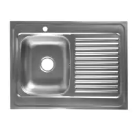 Мойка кухонная ZEIN, накладная, правая, 0.4 мм, 80*60*16 см, 3 1/2&rsquo;&rsquo;, с сифоном