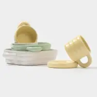 Чайная пара Доляна &laquo;Зефир&raquo;, 350 мл, керамика, зелёная