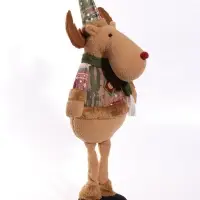 Игрушка новогодняя &laquo;Лосик в наряде в стиле пэчворк&raquo;, 10&times;17&times;50 см