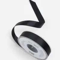 Лента атласная TEIRA, двухсторонняя, 20 мм, 25&plusmn;1 м, чёрная №0030