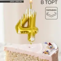 Свеча для торта &laquo;Легенда&raquo;, цифра 4