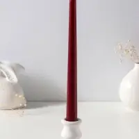 Набор свечей античных 25 см, 3 шт., 58 г, 7 ч, бордовый