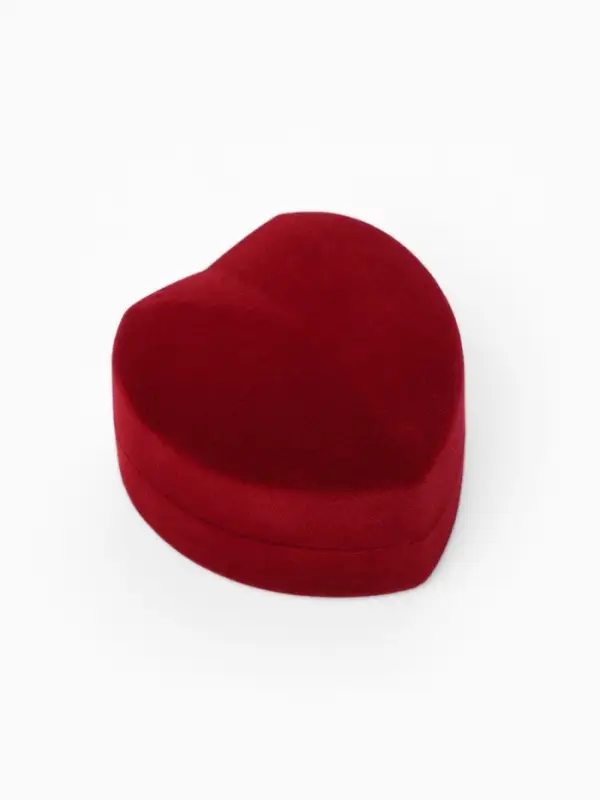 Футляр под кольцо, серьги &laquo;Сердце&raquo;, бархатный, 6&times;6.5&times;4 см, бордовый