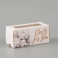 Коробка подарочная с окном Only for you, 12&times;5.5&times;5.5 см, самосборная