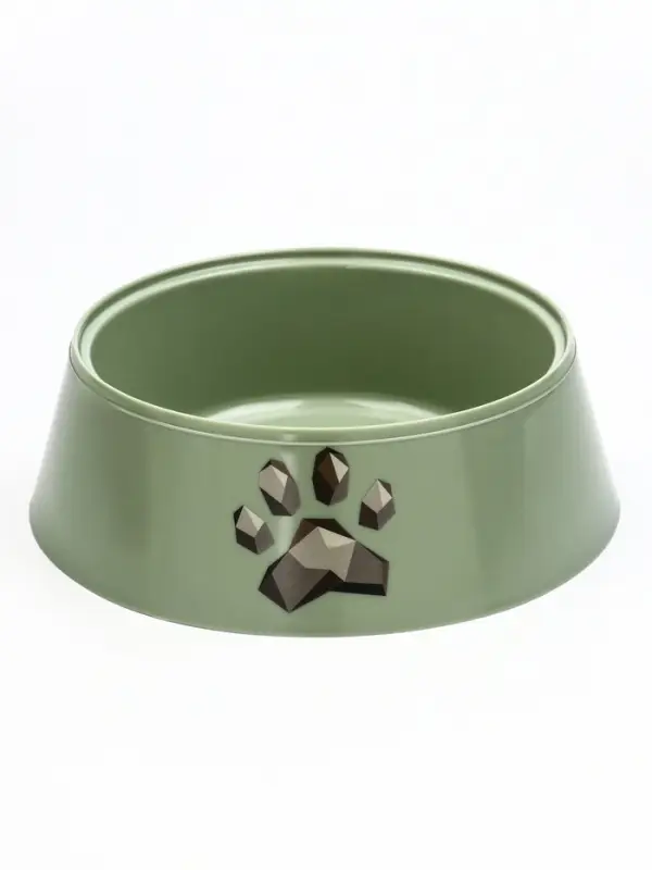 Миска для кошек &laquo;Мур-мяу&raquo;, 300 мл, 14.5&times;14.5&times;4 см, пластик, цвет фисташковый