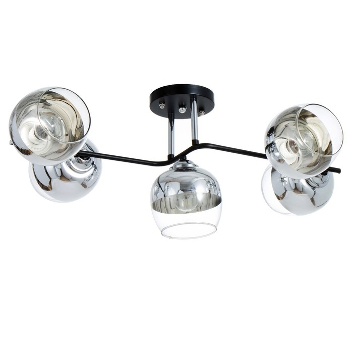 Люстра Люстра "Джина" 5хЕ27 40Вт чёрно-хромовый 60х42х27 см BayerLux