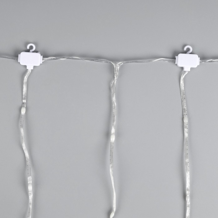 Умная гирлянда «Бахрома» 3 × 0.4 м роса, IP20, серебристая нить, 144 LED, пульт ДУ, приложение, свечение RGB, USB