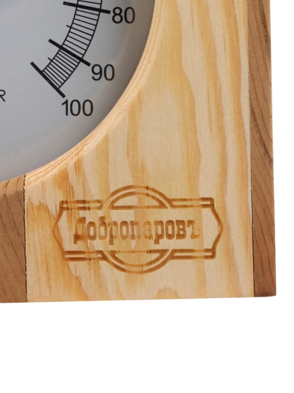 Термометр-гигрометр для бани и сауны, деревянный, красный кедр, Термометр-гигрометр для бани и сауны, деревянный, красный кедр, "Добропаровъ", в коробке