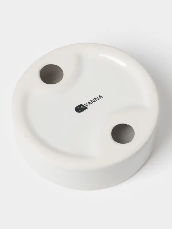 Аксессуары для ванной SAVANNA Monro, 4 предмета, мыльница, дозатор для мыла 450 мл, стакан, баночка, белые