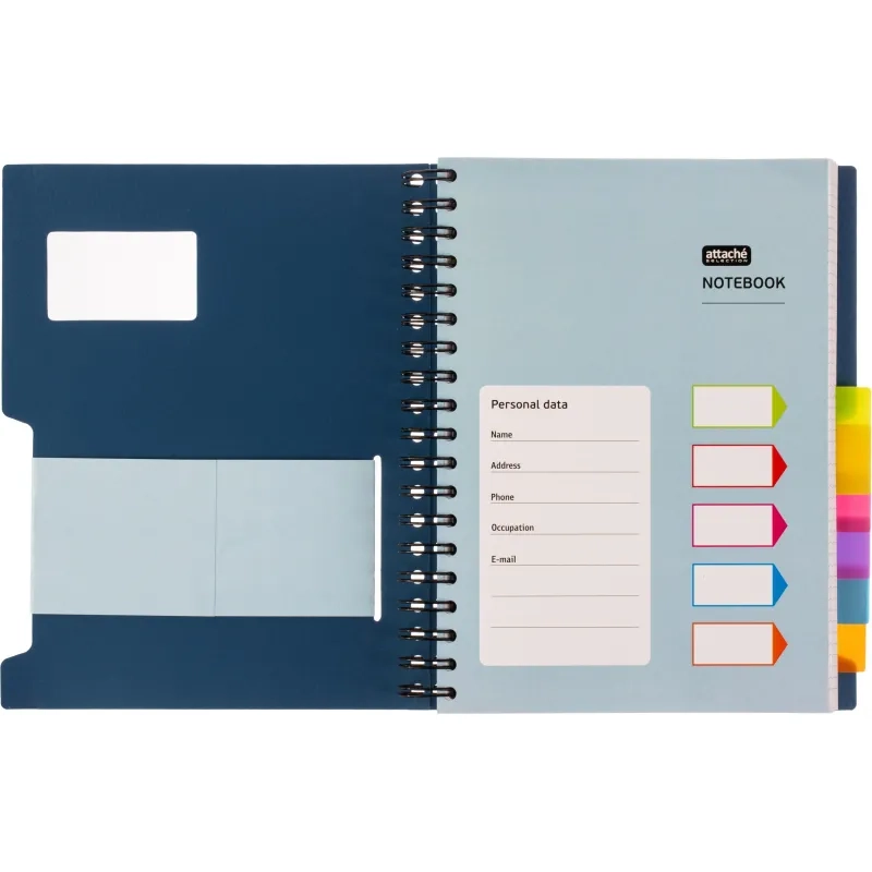 Бизнес-тетрадь B5,200л,кл,греб Attache Selection Office book синийметаллик