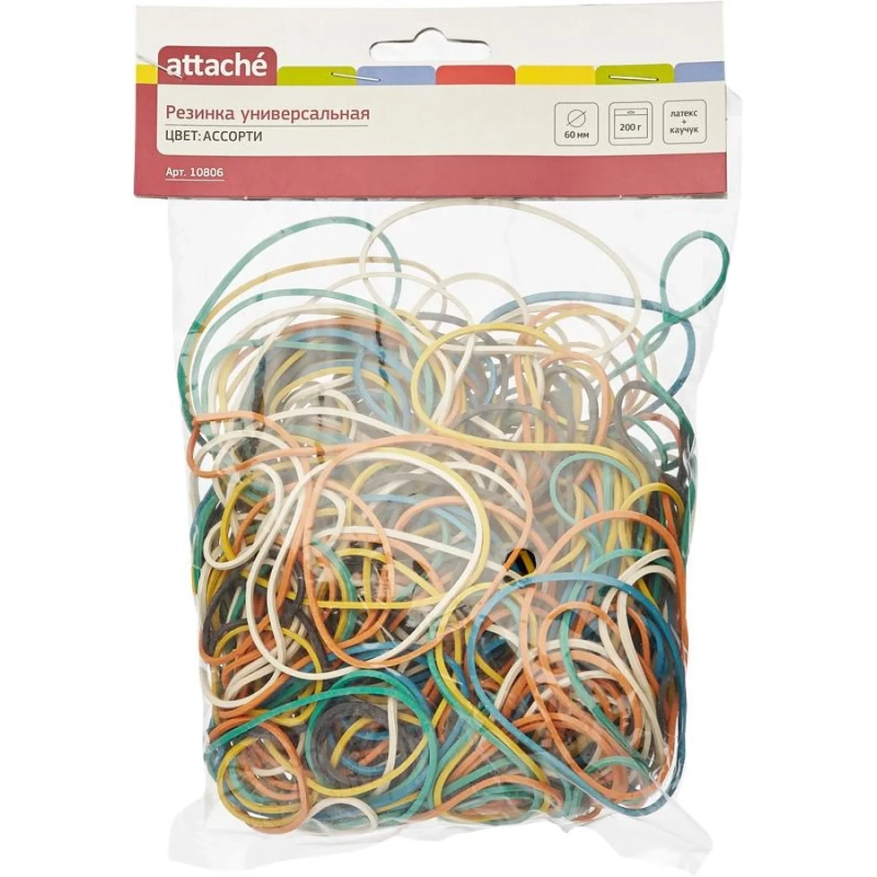 Резинка универсальная 200г диам.60мм. цвет ассорти