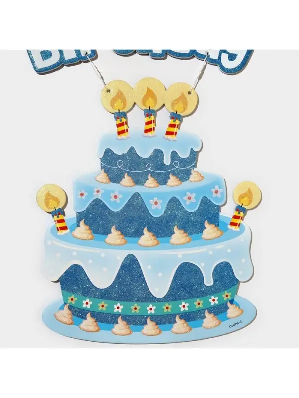 Украшение подвеска &laquo;С Днём Рождения&raquo;, 42&times;26 см, голубое