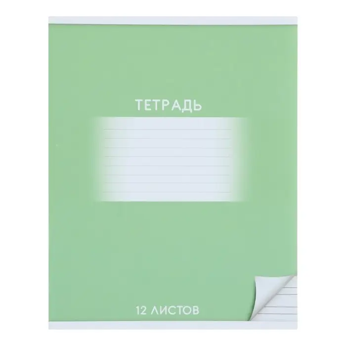 Тетрадь 12 листов в узкую линию Calligrata Тетрадь 12 листов в узкую линию Calligrata "Школьная. Зелёная", обложка мелованный картон, ВД-лак, блок офсет, белизна 95%
