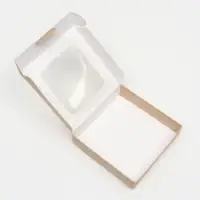 Коробка самосборная, крафт, с окном, 13&times;13&times;3 см