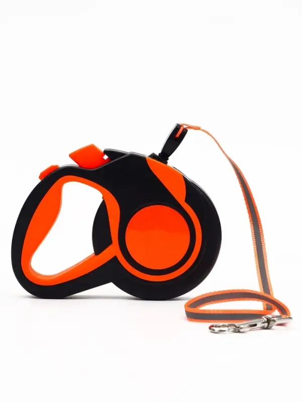 Рулетка &laquo;Пижон&raquo;, 8 м, до 40 кг, трос, светоотражающая, прорезиненная ручка, оранжевая