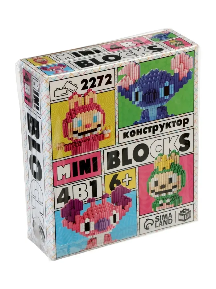 UNICON Конструктор "Mini Blocks. Веселые друзья", 4 в 1, 2272 деталей UNICON Конструктор "Mini Blocks. Веселые друзья", 4 в 1, 2272 деталей