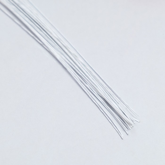 Флористическая проволока в бумажной оплётке  Флористическая проволока в бумажной оплётке "Белая", длина 36 см, 0,65 мм, набор 20 шт