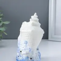 Сувенир керамика свет "Ракушка" бело-синий 7,5х8,5х13,5 см