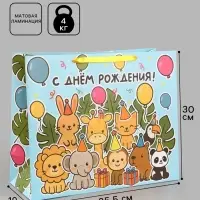 Пакет подарочный ламинированный &laquo;С Днём рождения&raquo;, XL 49&times;40&times;19 см, горизонтальный
