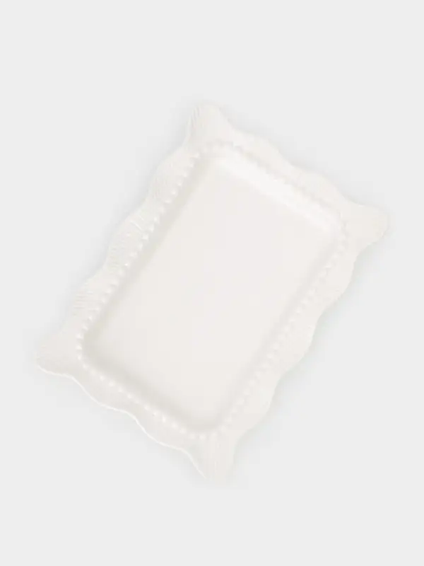 Блюдо сервировочное Breeze, 25&times;19&times;2 см, фарфор, белое