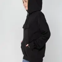 Худи унисекс с карманом на груди Chest Pocket, черное, размер XL/2XL