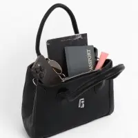 Сумка женская тоут TEXTURA на молнии, 31&times;11&times;21 см, чёрная