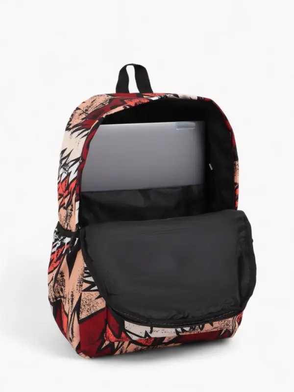 Рюкзак школьный, на молнии, три наружных кармана, с принтом, 30&times;13&times;42 см, разноцветный