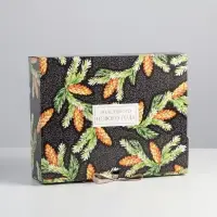 Складная коробка подарочная &laquo;Шишки&raquo;, 31 х 24.5 х 8 см, Новый год