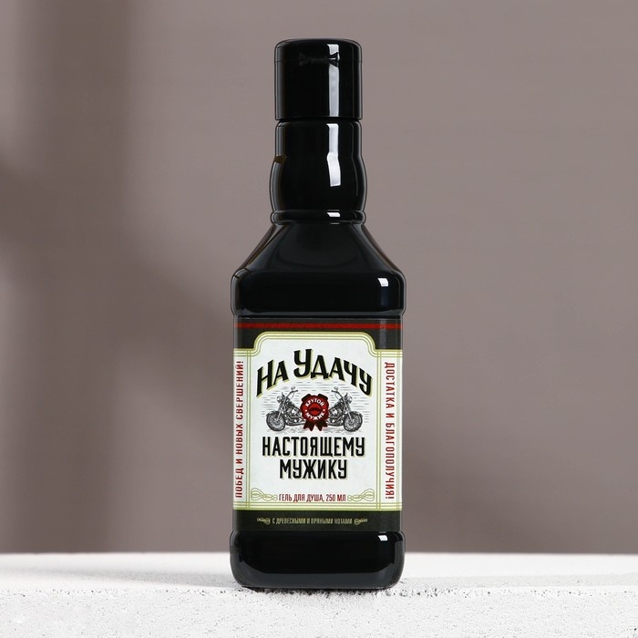 Гель для душа во флаконе виски «На удачу», 250 мл, аромат древесный с пряными нотами, Новый Год Гель для душа во флаконе виски «На удачу», 250 мл, аромат древесный с пряными нотами, Новый Год
