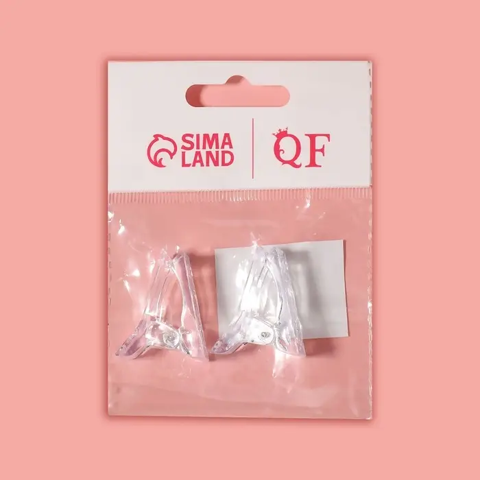 Зажимы для наращивания ногтей, 2 шт., прозрачные