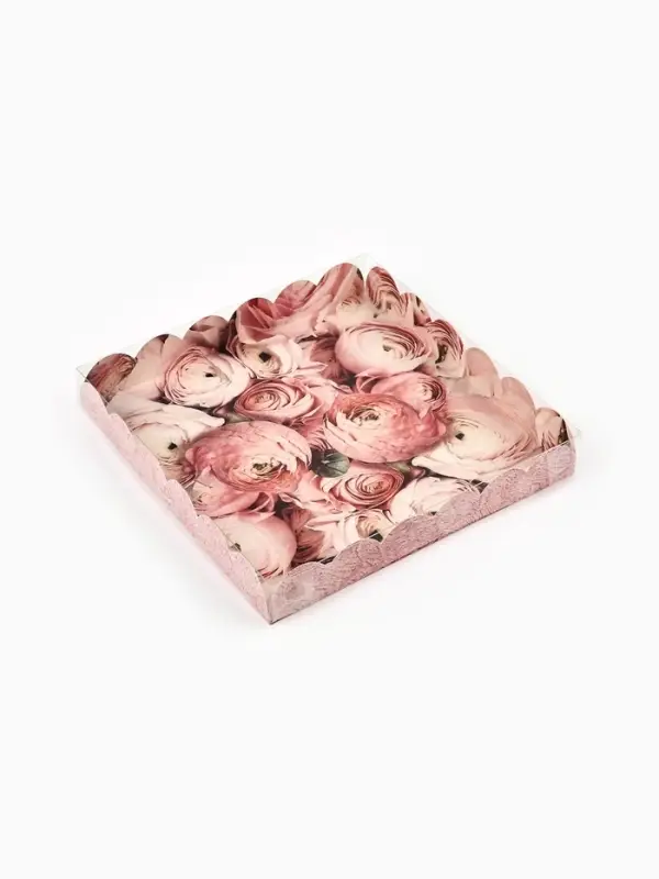 Коробка для печенья с прозрачной крышкой My best wishes, 21&times;21&times;3 см