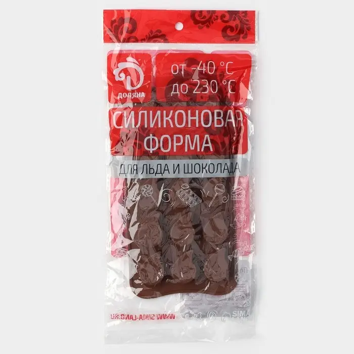 Форма для конфет и шоколада Доляна &laquo;Капелька&raquo;, силикон, 21.5&times;10.4&times;1.3 см, 15 ячеек (2.3&times;3 см), коричневая