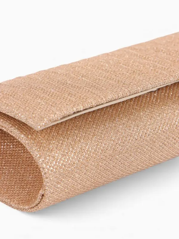 Сумка-клатч женская вечерняя на магните, на сребристой цепочке, блестящая, золотистая