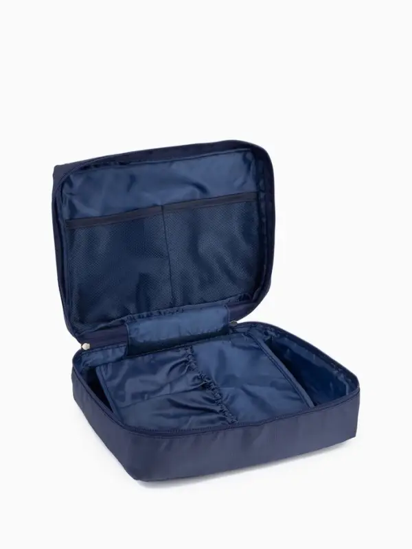 Косметичка - органайзер дорожная на молнии, с карманами, синяя