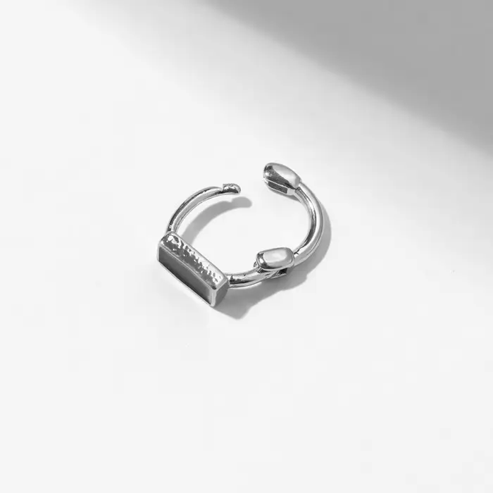 Пирсинг в ухо (хеликс) «Геометрия» прямоугольник, d=10 мм, чёрный в серебре Пирсинг в ухо (хеликс) «Геометрия» прямоугольник, d=10 мм, чёрный в серебре