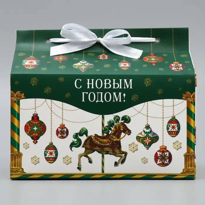 Коробка для сладостей «С Новым годом!», карусель, 10 х 18 х 14 см Коробка для сладостей «С Новым годом!», карусель, 10 х 18 х 14 см