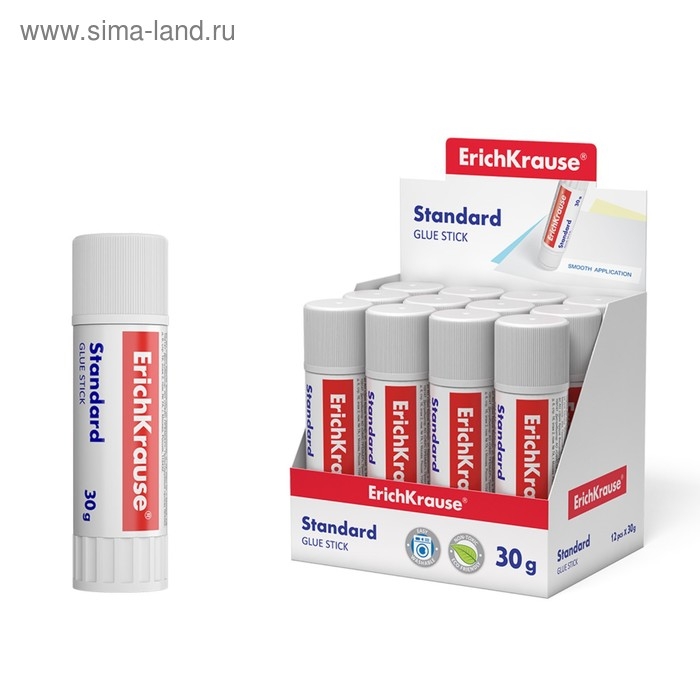 Клей-карандаш ErichKrause Standard, 30 г, быстрое склеивание Клей-карандаш ErichKrause Standard, 30 г, быстрое склеивание