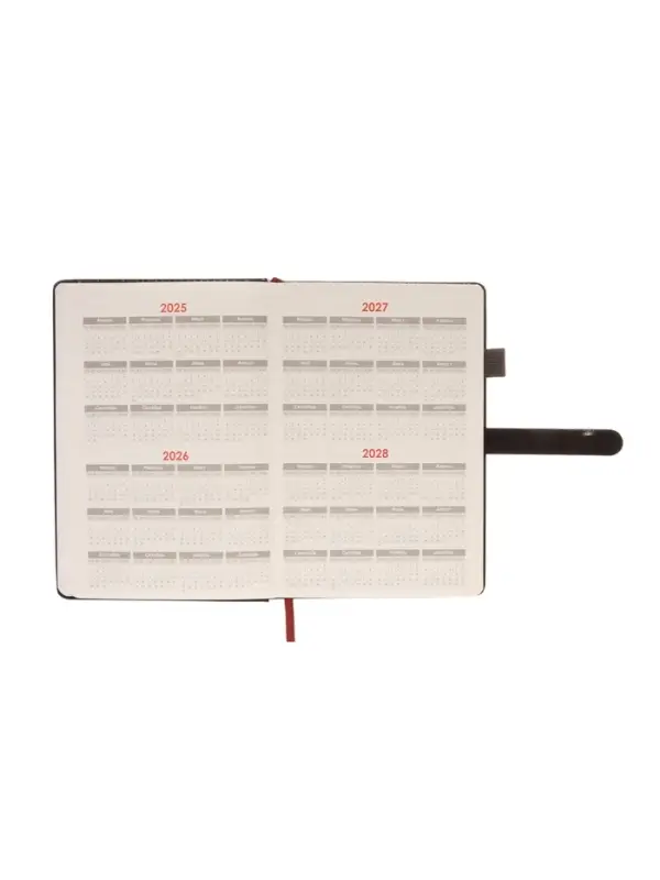 Ежедневник недатированный формат А5, 80л, линия, с ручкой, подар коробка, Черный