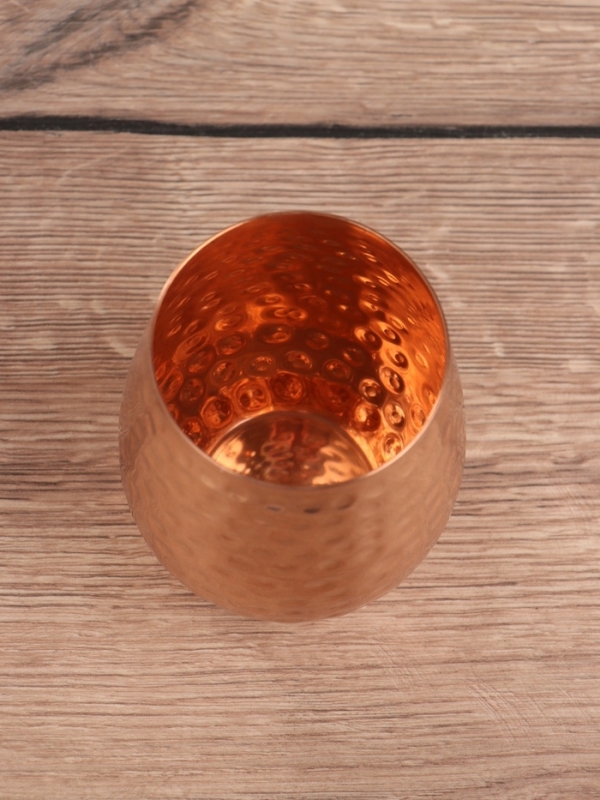 Стакан рельефный, медь, 8.5&times;8.5&times;11.5 см