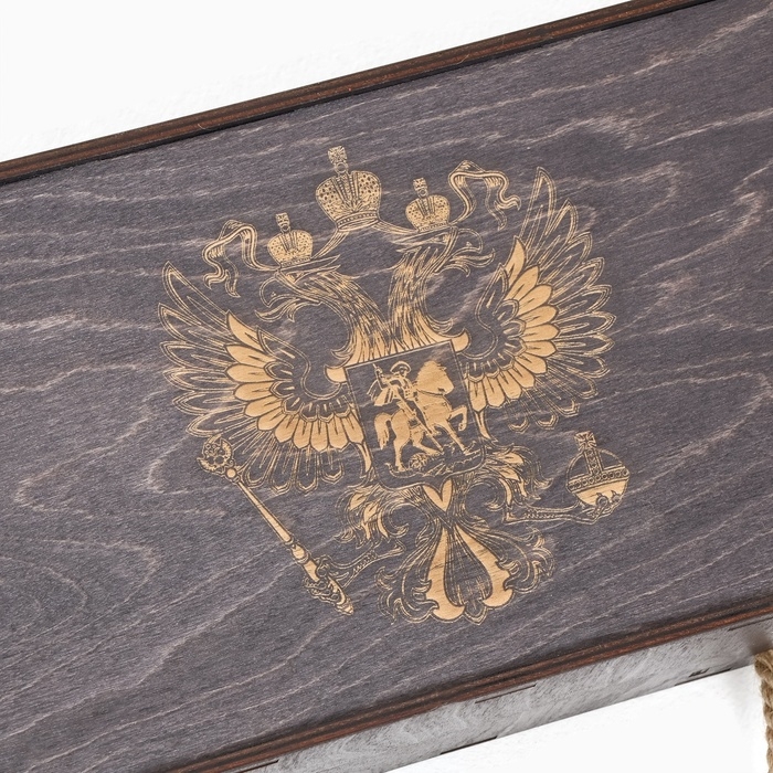 Набор с шампурами подарочный  Набор с шампурами подарочный "Герб" с топором, в кейсе