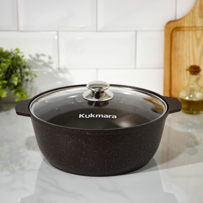 Жаровня, 5 л, d=30 см, антипригарное покрытие, цвет кофейный мрамор Жаровня, 5 л, d=30 см, антипригарное покрытие, цвет кофейный мрамор