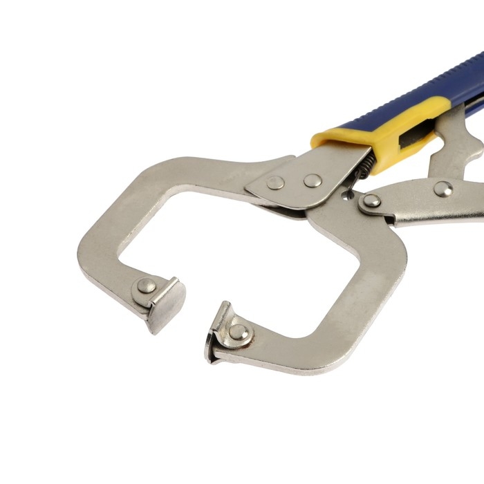 Зажим ручной ТУНДРА, усиленный точечный захват, с фиксатором, 2К рукоятки, 220 мм Зажим ручной ТУНДРА, усиленный точечный захват, с фиксатором, 2К рукоятки, 220 мм