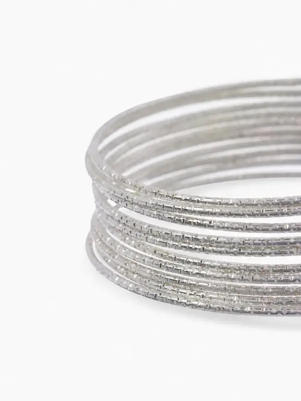 Браслеты металл &laquo;Каркас. Тонкая нить&raquo;, набор 10 шт. d=6.5 см, цвет серебро
